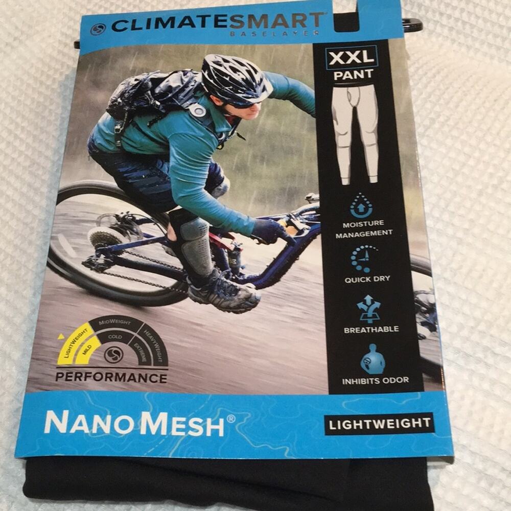 Base Layer Pants Mens XXL 44-46 Nano Mesh Lightweight Black Digi Print Tag Free